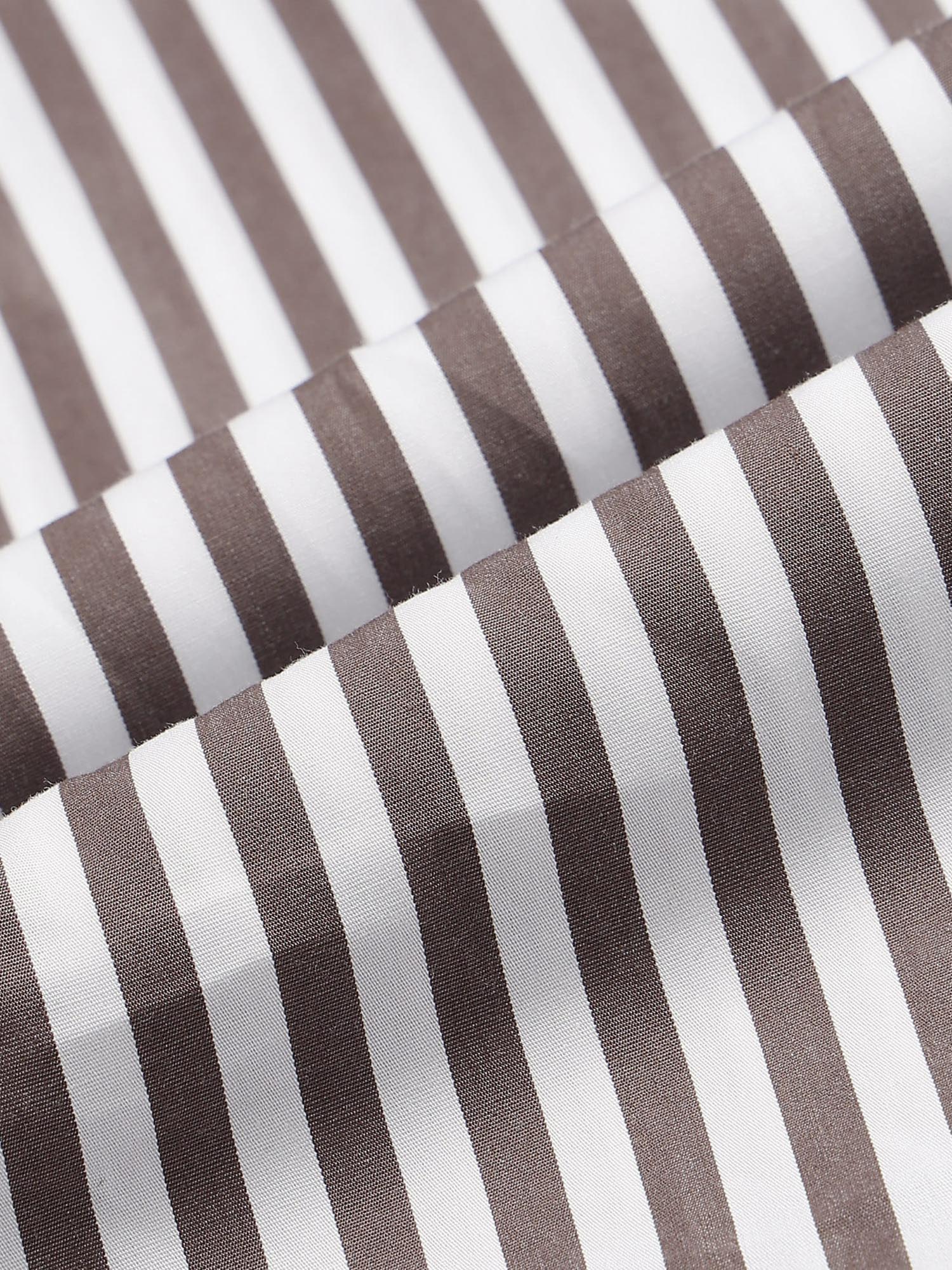 Vertical Striped Regular Fit Shirt Brown