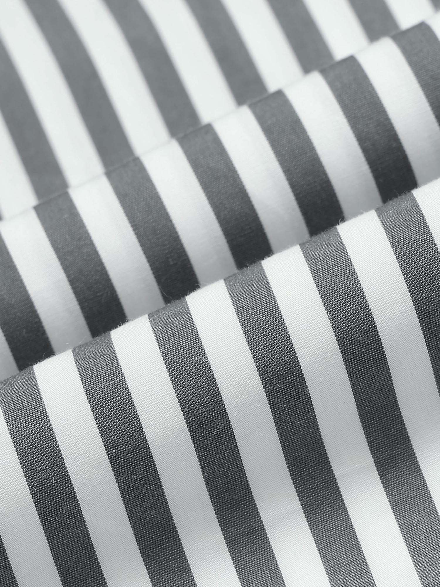 Vertical Striped Regular Fit Shirt Grey