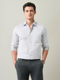 AD By Arvind - Solid Regular Fit Satin Shirt Grey