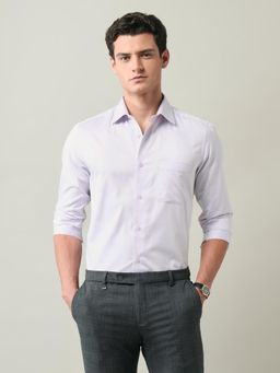 AD By Arvind - Solid Regular Fit Satin Shirt Lavender