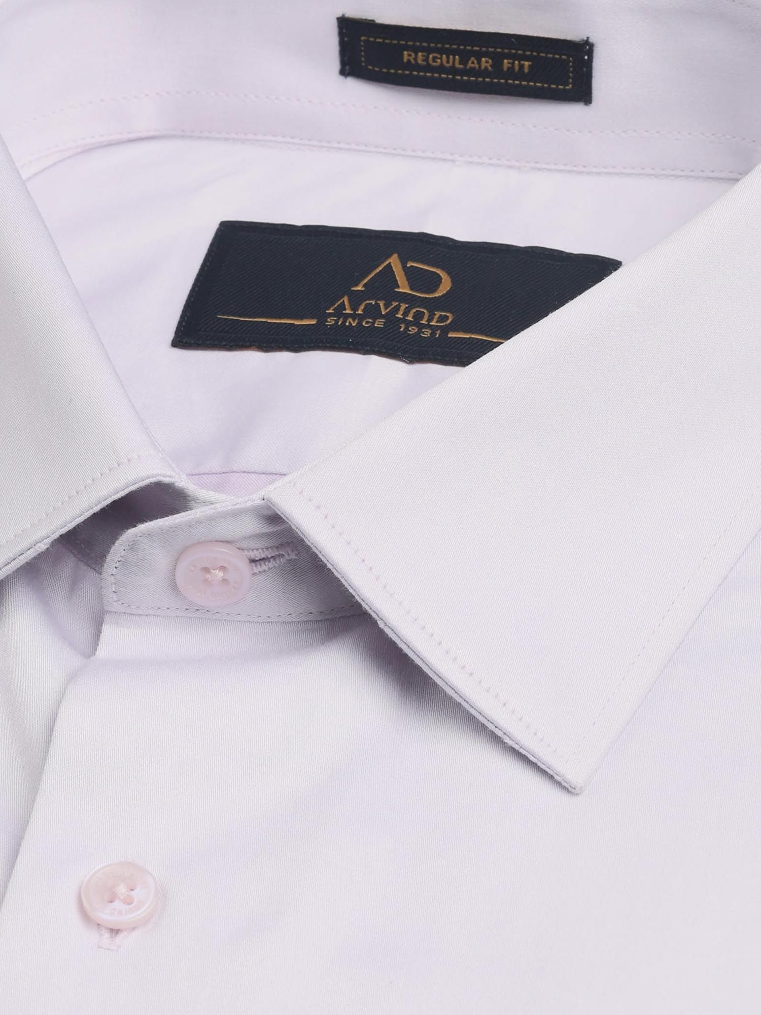 Solid Regular Fit Satin Shirt Lavender