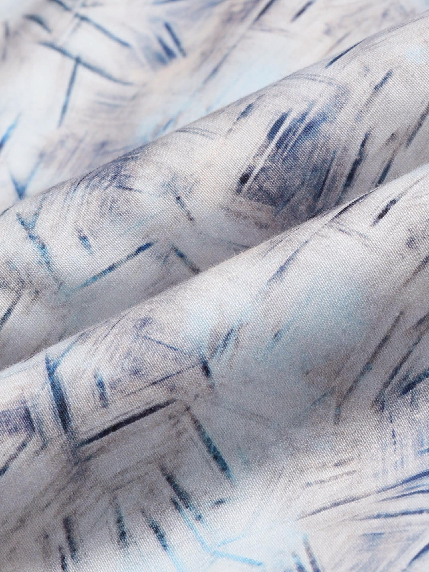 Abstract Printed Regular Fit Shirt Blue