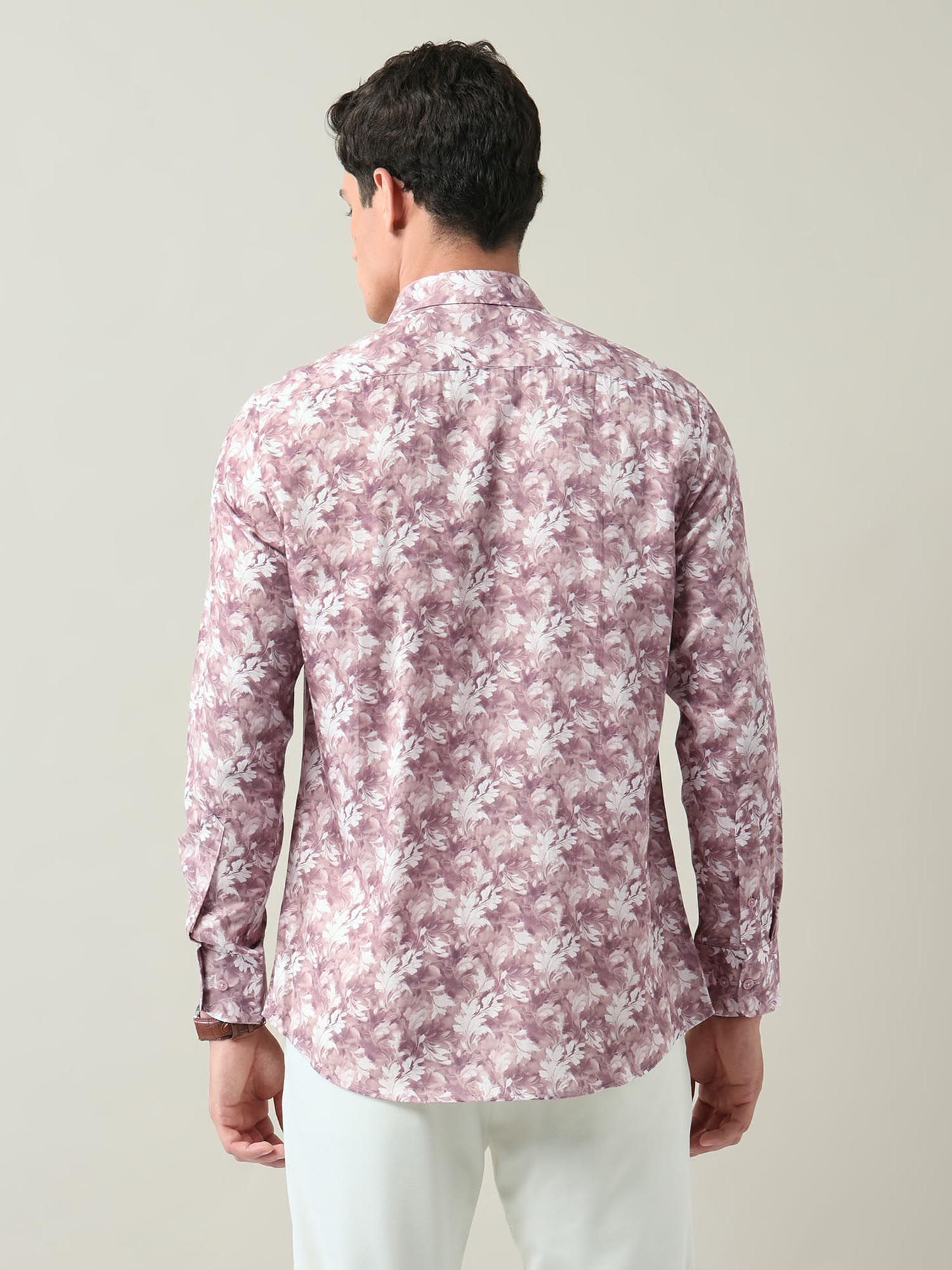 Floral Printed Regular Fit Shirt Purple