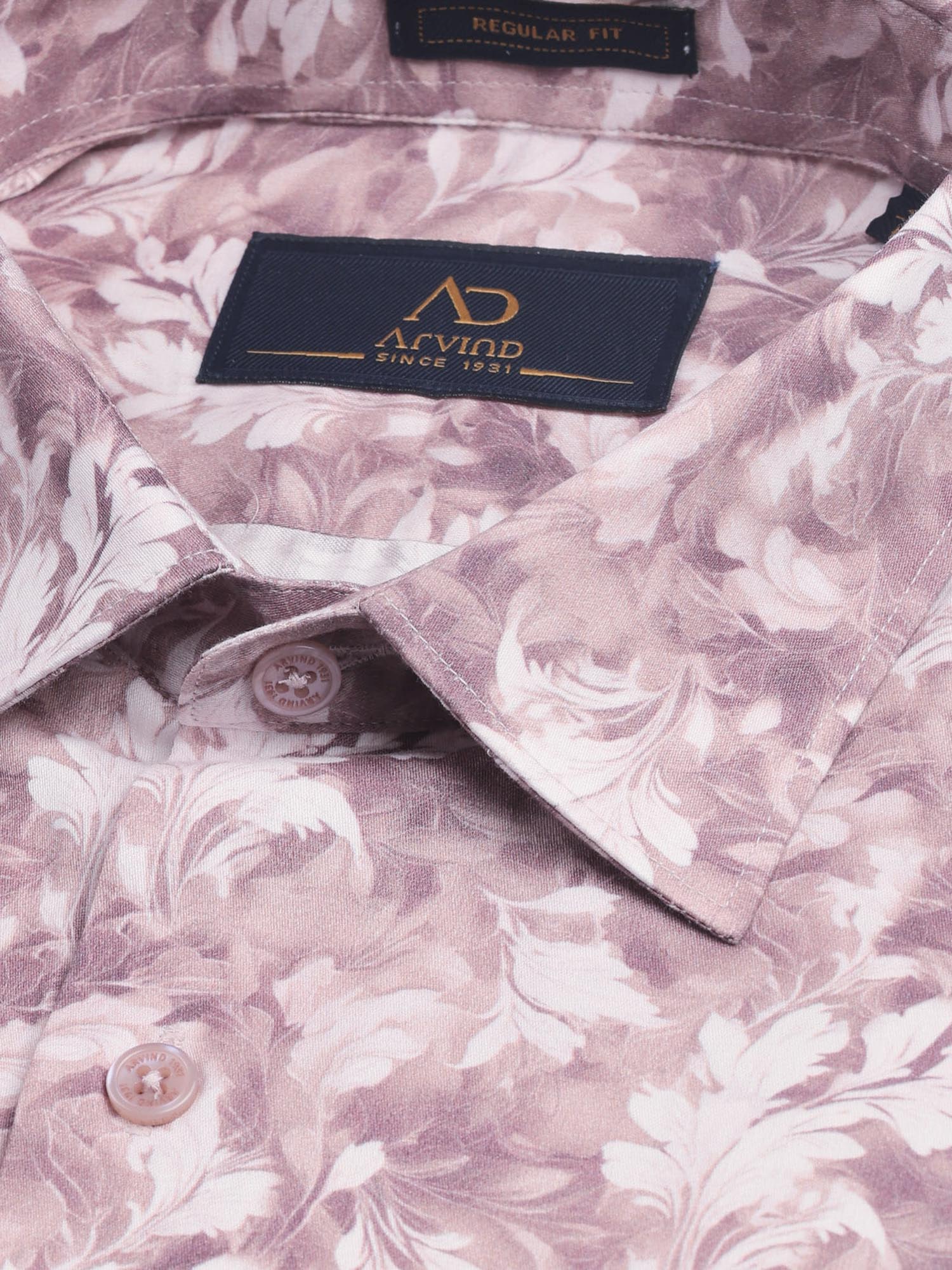 Floral Printed Regular Fit Shirt Purple