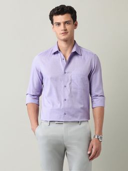 AD By Arvind - Printed Regular Fit Dobby Shirt Lavender