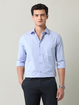 AD By Arvind - Vertical Striped Herringbone Shirt Blue