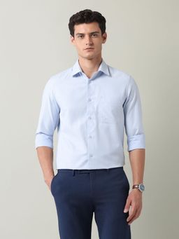 AD By Arvind - Textured Regular Fit Dobby Shirt Blue