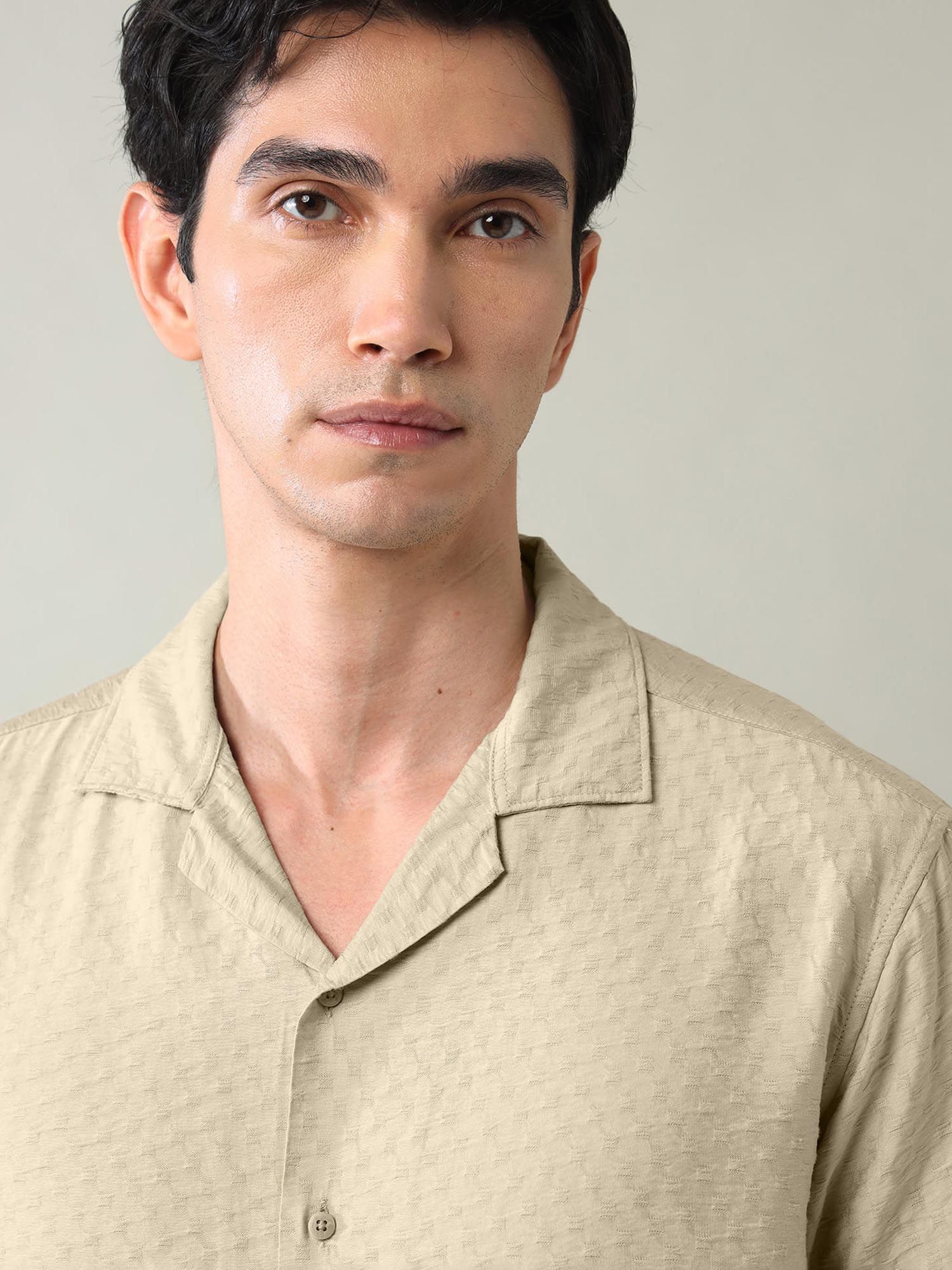 Air Soft Slim Fit Shirt Brown