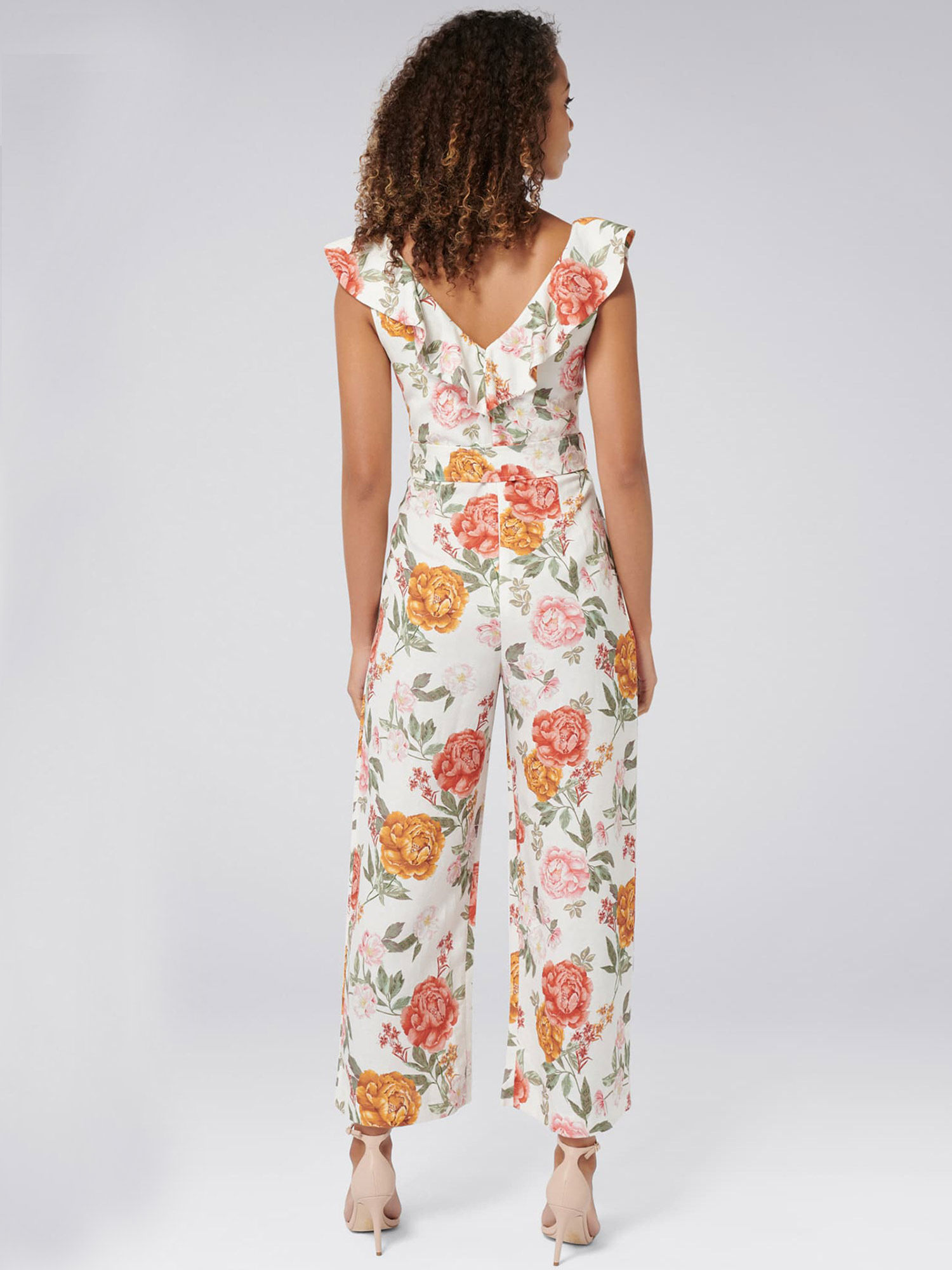 Sage Belted Linen Culotte Jumpsuit 