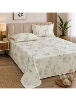 Cortina - Cloud Cotton King Size Bedsheet with 2 Pillow Covers-Off White