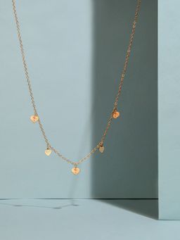 Accessorize London - Women's Gold Heart Station Necklace