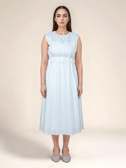 Zink London - Womens Grey Solid Midi Dress