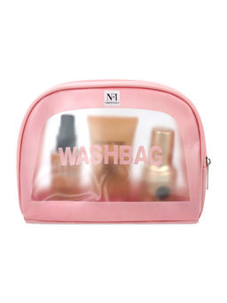 NFI Essentials - Semicircle Makeup Pouch for Women Transparent Wash Bag (M)
