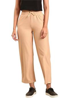 TWIN BIRDS - Women's Regular Fit Textured Beige Pant