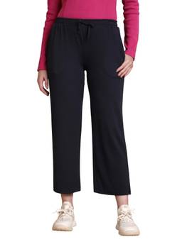 TWIN BIRDS - Women's Solid Regular Fit Navy Blue Pant