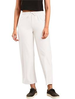 TWIN BIRDS - Women's Regular Fit Textured White Pant