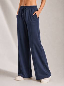 Slumber Jill - Women Regular Fit Solid Navy Blue Pant