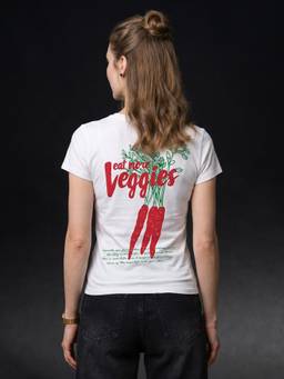 JUNEBERRY - Women's Cotton Typography White Tshirt