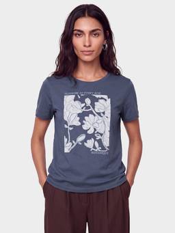 max - Women Floral Print Blue Tshirt