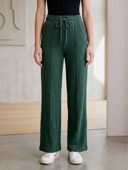 Club York - Women's Solid Green Track Pant