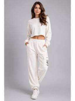 Club York - Women's White Solid Jogger