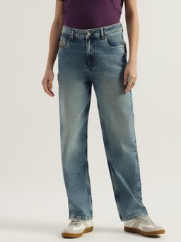 United Colors of Benetton - Womens Solid Straight Fit Denim Jeans