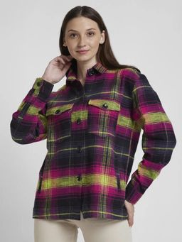 Spykar - Womens Magenta Oversize Fit Casual Shirt