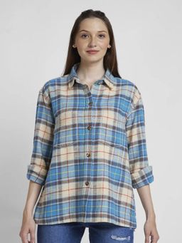 Spykar - Womens Blue Oversize Fit Casual Shirt