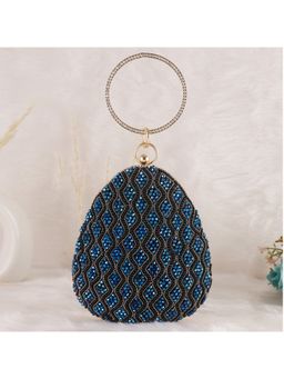 SWISNI - Blue Raw Silk Clutches SWIS-299