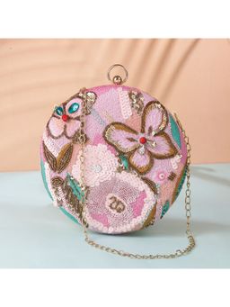 SWISNI - Pink Raw Silk Clutches SWIS-479