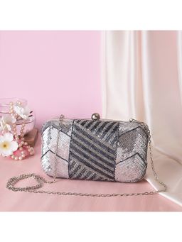 SWISNI - Silver Canvas Clutches SWIS-494