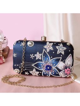 SWISNI - Navy Blue Canvas Clutches SWIS-498