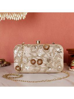 SWISNI - Beige Canvas Clutches SWIS-506