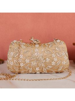 SWISNI - Gold Canvas Clutches SWIS-508