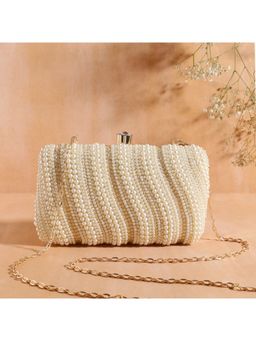 SWISNI - White Raw Silk Clutches SWIS-569