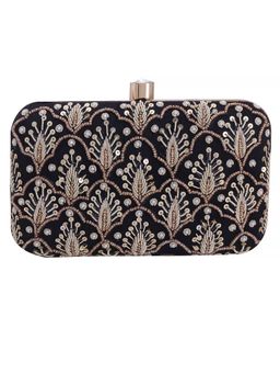 SWISNI - Black Satin Clutches SWIS-669