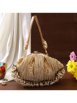 SWISNI - Gold Satin Clutches SWIS-700