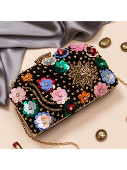 SWISNI - Black Satin Clutches SWIS-706