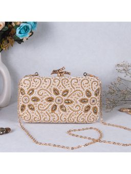 SWISNI - Beige Satin Clutches SWIS-749