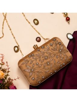 SWISNI - Gold Satin Clutches SWIS-753