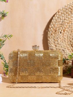 SWISNI - Gold SATIN Clutches SWIS-766