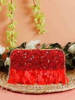 SWISNI - Red SATIN Clutches SWIS-806