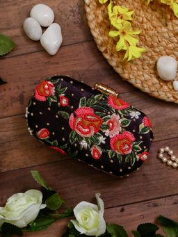 SWISNI - Black SATIN Clutches SWIS-814