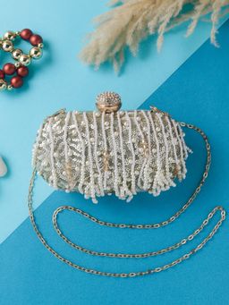 SWISNI - Beige SATIN Clutches SWIS-829