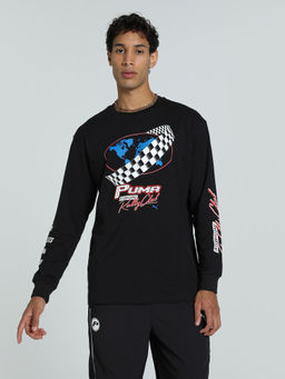 Puma - GRAPHICS Moto Relaxed LS Men Black T-Shirt