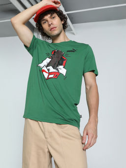 Puma - GRAPHIC Men Green T-Shirt