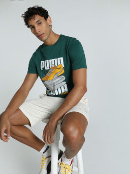 Puma - GRAPHIC Men Green T-Shirt