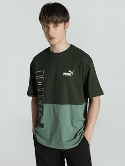Puma - POWER Colorblock Men Green T-Shirt