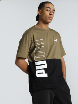 Puma - POWER Colorblock Men Brown T-Shirt