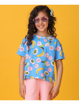 ANTHRILO - Banana Berry Summer Girls T-Shirt - Blue